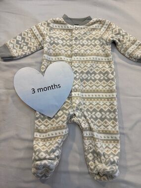 Carter's - Cozy Fleece Baby Footed Onesie Sleeper/Footie in Gray and Cream
